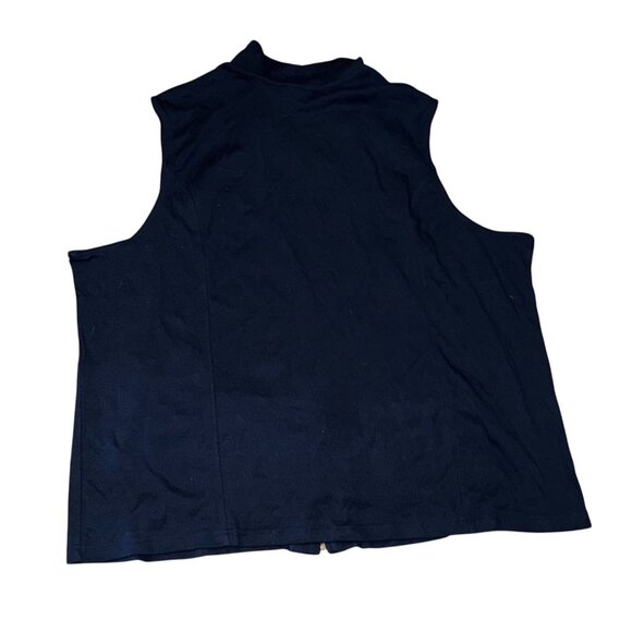 Blair Womens 3XL Navy Sleeveless Zip-Up Vest With Pockets - Picture 4 of 5